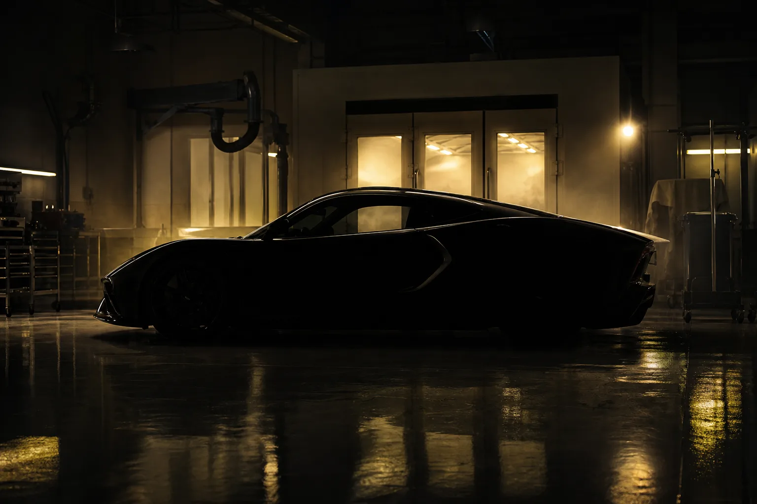 Luxury supercar in the Lusso Auto Care body repair workshop in Chelmsford