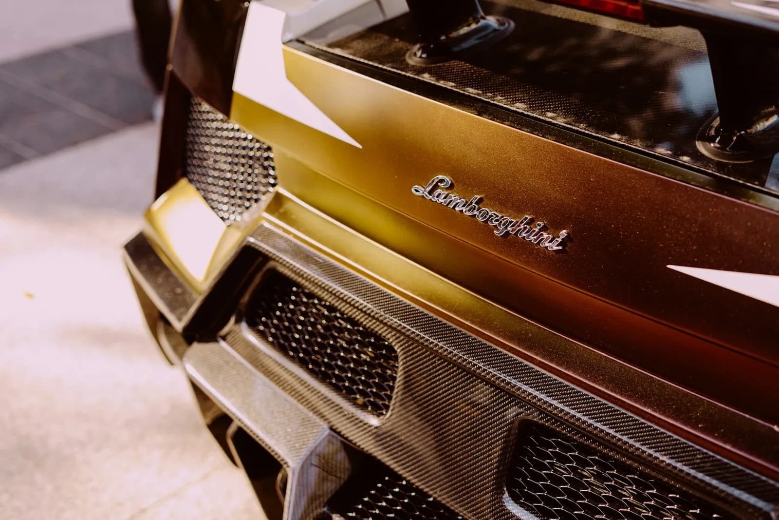 Rear detail of a Lamborghini worked on by Lusso Auto Care